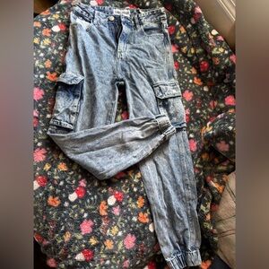 Blue Relaxed Fit Jeans with Distressed Details
